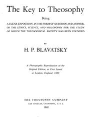 Cover of: The key to theosophy by Елена Петровна Блаватская