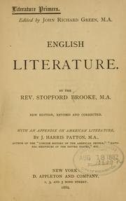 Cover of: English literature. by Brooke, Stopford Augustus
