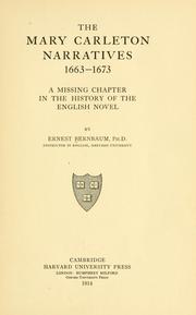 Cover of: The Mary Carleton narratives, 1663-1673 by Bernbaum, Ernest