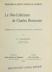 Cover of: Le néo-criticisme de Charles Renouvier