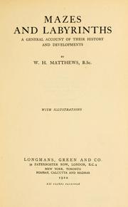 Cover of: Mazes and labyrinths by William Henry Matthews