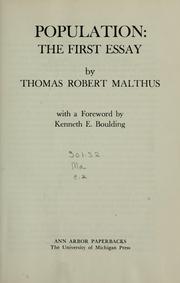 Cover of: Population by Thomas Robert Malthus