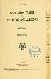 Navigation tables for mariners and aviators by Joseph Young Dreisonstok