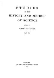 Cover of: Studies in the history and method of science by Charles Joseph Singer