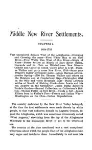Cover of: A history of middle New River settlements and contiguous territory by Richard Smith