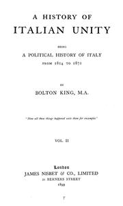 Cover of: A history of Italian unity by Bolton King