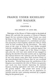 Cover of: France under Mazarin: with a review of the administration of Richelieu