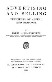 Cover of: Advertising and selling by Harry L. Hollingworth, Harry L. Hollingworth