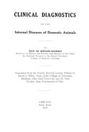 Cover of: Clinical diagnostics of the internal diseases of domestic animals