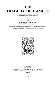 Cover of: The tragedy of Hamlet by Frank, Henry
