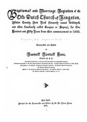 Cover of: Baptismal and marriage registers of the old Dutch church of Kingston