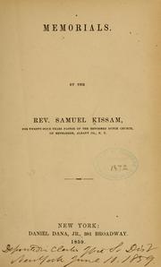 Cover of: Memorials. by Samuel Kissam