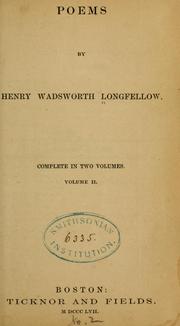 Cover of: Poems by Henry Wadsworth Longfellow