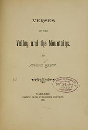 Cover of: Verses of the valley and the mountains