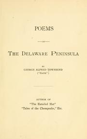 Cover of: Poems of the Delaware peninsula by George Alfred Townsend