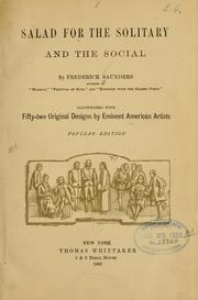 Cover of: Salad for the solitary and the social by Frederick Saunders