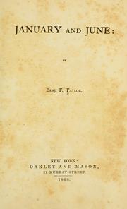 Cover of: January and June by Benjamin F. Taylor