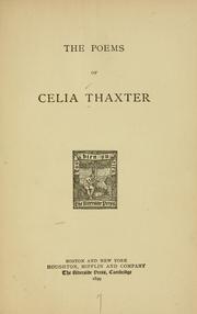 Cover of: The poems of Celia Thaxter. by Celia Thaxter