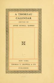Cover of: A Thoreau calendar by Henry David Thoreau