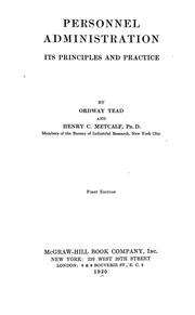 Cover of: Personnel administration by Ordway Tead