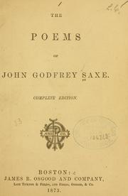 Cover of: The poems of John Godfrey Saxe. by John Godfrey Saxe