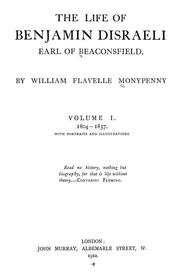 Cover of: The life of Benjamin Disraeli by William Flavelle Monypenny