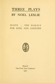 Cover of: Three plays