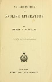 Cover of: An introduction to English literature by Pancoast, Henry Spackman