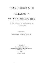 Cover of: Catalogue of the Arabic mss. in the Convent of S. Catharine on Mount Sinai