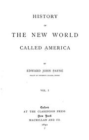 Cover of: History of the New World called America by Edward James Payne