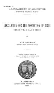 Cover of: Legislation for the protection of birds other than game birds