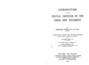 Cover of: Introduction to the textual criticism of the Greek New Testament
