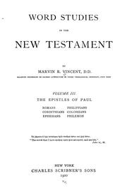 Cover of: Word studies in the New Testament.