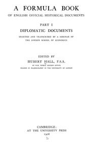 Cover of: A formula book of English official historical documents.