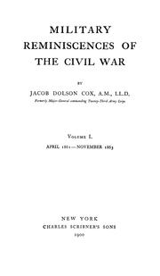 Cover of: Military reminiscences of the civil war