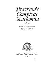 Cover of: Peacham's Compleat gentleman, 1634. by Peacham, Henry