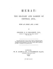 Cover of: Herat by G. B. Malleson