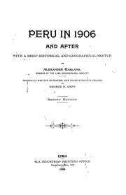 Cover of: Peru in 1906 and after by Alejandro Garland