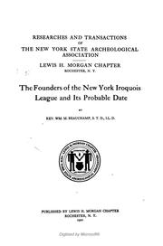 Cover of: ... The founders of the New York Iroquois league and its probable date by Beauchamp, William Martin
