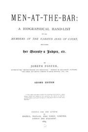 Cover of: Men-at-the-bar by Joseph Foster
