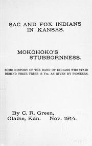 Cover of: Sac and Fox Indians in Kansas. by Charles R. Green