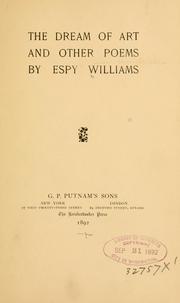 Cover of: The dream of art and other poems by Espy Williams