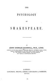 Cover of: The psychology of Shakespeare.
