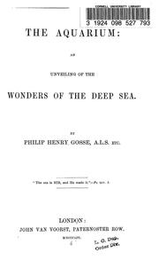 Cover of: The aquarium by Philip Henry Gosse