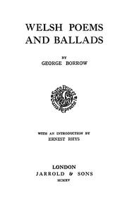 Cover of: Welsh poems and ballads by George Henry Borrow