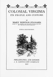 Cover of: Colonial Virginia: its people and customs