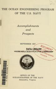 Cover of: The ocean engineering program of the U.S. Navy by United States. Office of the Oceanographer of the Navy.