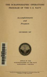 Cover of: The oceanographic operations program of the U.S. Navy: accomplishments and prospects.