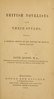 Cover of: British novelists and their styles by David Masson