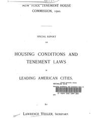 Cover of: Housing conditions and tenement laws in leading American cities.